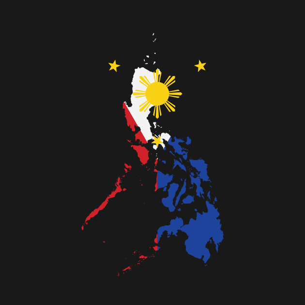 Filipino Map Philippines Flag by BANWA