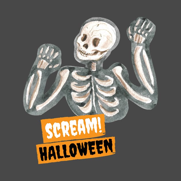 Scream Halloween Skeleton by 45 Creative Club