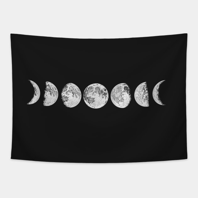 Lunar Phases Tapestry by jleonardart