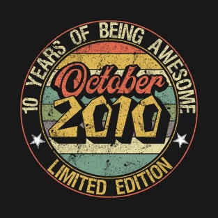 born October 2010 Vintage Gift T-Shirt