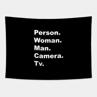 person woman man camera tv Tapestry