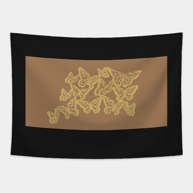 Gold Butterflies 4 Tapestry by AmazingCorn