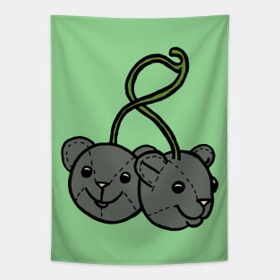 Stuffed Animal Mouse Heads Cherries Tapestry