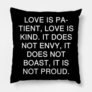 1 Corinthians 13:4 Bible Verse NIV Text Pillow