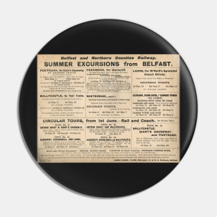 Belfast Railway Advert excursions 1902 Pin