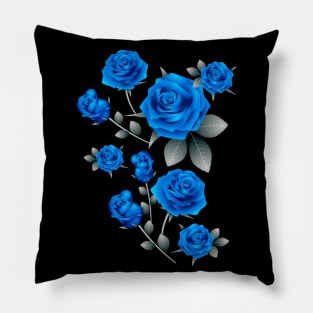 Blue Roses Pillow