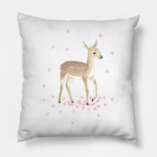 Fawn and Cherry Blossoms Pillow