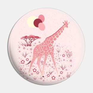 Pink giraffe Pin