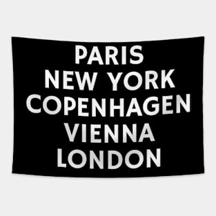 Paris New York Copenhagen Vienna London Tapestry