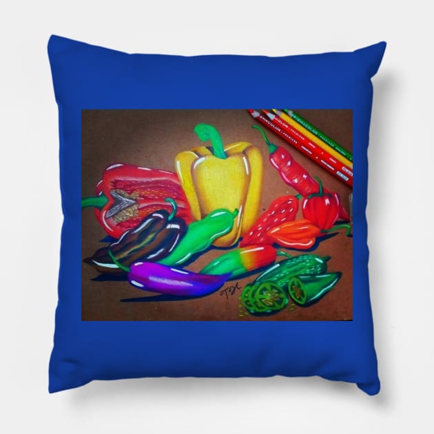 Peppers! Pillow by Shevelle Creations