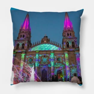 Mexico. Guadalajara. Cathedral. Light Show. Pillow