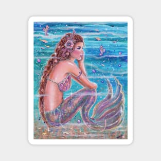 Coral mermaid by Renee Lavoie Magnet