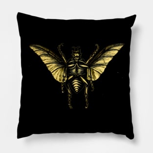 Vintage Golden Winged Bug Insect Flying Pillow