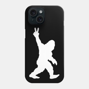 Bigfoot Sasquatch Peace Sign Silhouette Cartoon Phone Case