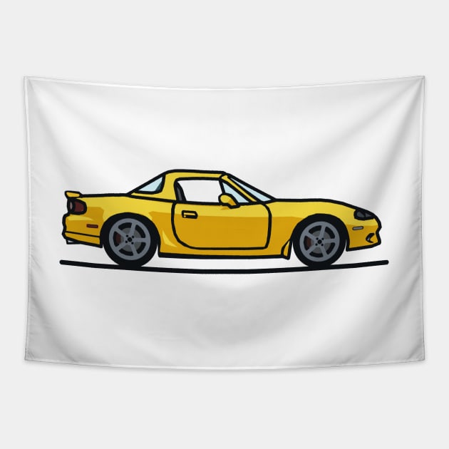 Yellow Mazdaspeed Miata Hardtop Tapestry by antipc