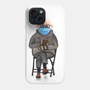 Bernie Sanders Mitten at the Inauguration - Hand Drawn Phone Case