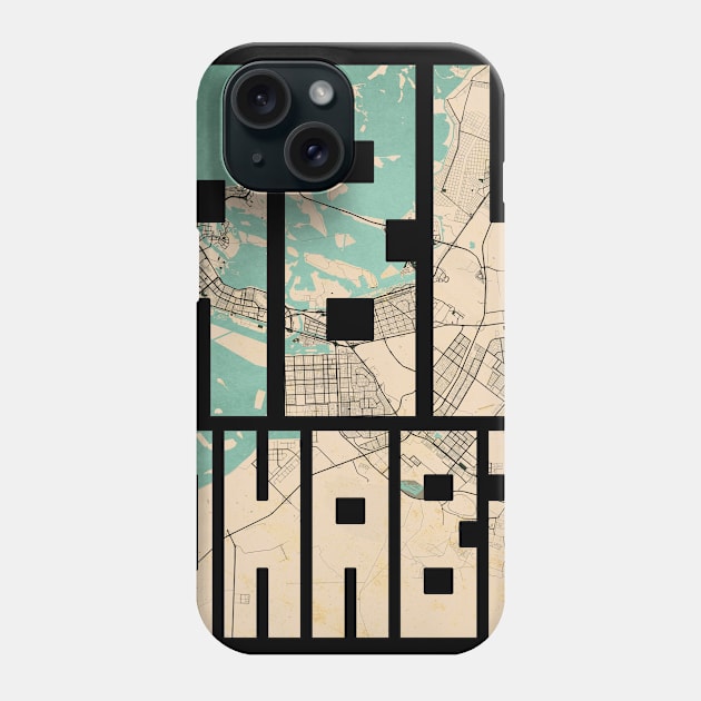 Abu Dhabi, UAE City Map Typography - Vintage Phone Case by deMAP Studio