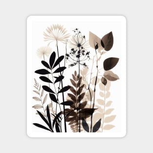 Nordic Minimalist Wild Flowers Botanical Art Magnet