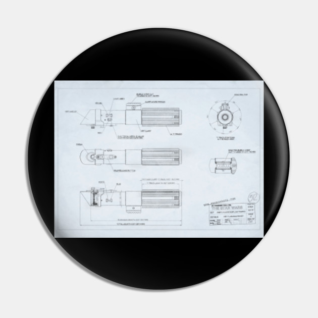 Darth Vader S Lightsaber Blueprint Star Wars Pin Teepublic Uk