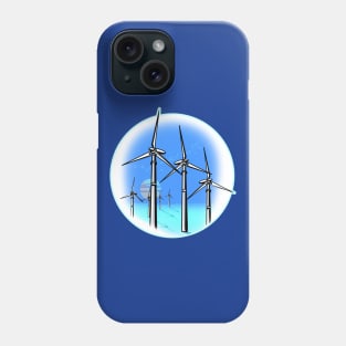 Moonrise Over Ocean Wind Farm Phone Case