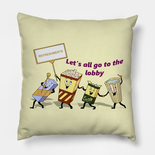 Let's all go to the lobby (dark letters) Pillow by CTBinDC