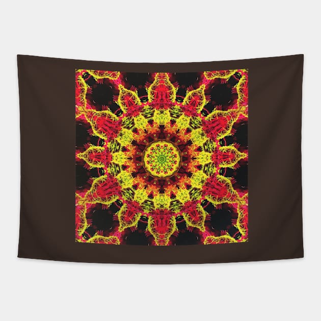 Purple and Gold Fiery Organic Mandala Tapestry by SeaChangeDesign