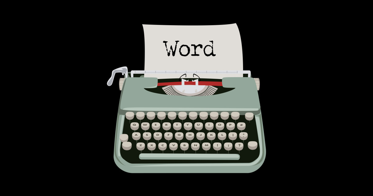 Typewriter Funny Word Typewriter Sticker TeePublic