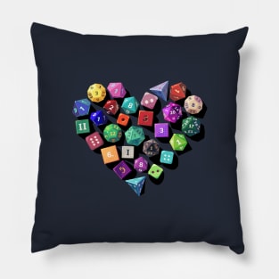 Pen and Paper Dices Heart Pillow