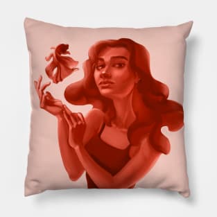 Monochrome girl Pillow