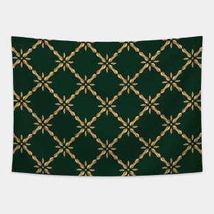 Golden Abstract Flower Tapestry