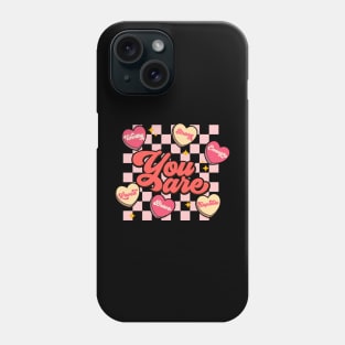 You Are Enough Loved Strong Worthy Capable Motivational Valentines Day Retro Phone Case