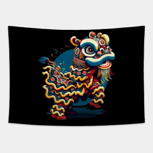 Lion Dance, Colors of the Traditional Lion Dance Tapestry