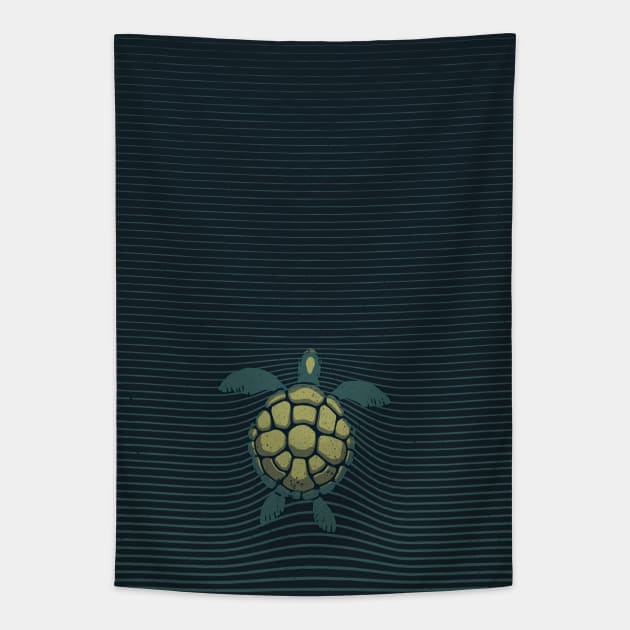 Marine Turtle Sea Lines by Tobe Fonseca Tapestry by Tobe_Fonseca