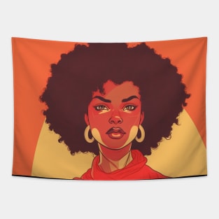 African Queen, Afro Superhero, Female Warrior, Black History Tapestry