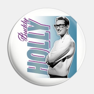 Buddy Holly - Retro Nostalgia Graphic Design Pin