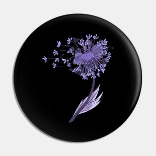 Purple Dandelion Flower Costume - Plant Watercolor Pin