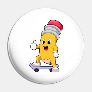 Pencil Skater Skateboard Pin