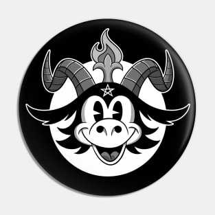 Blackcraft cute Atheist Baphomet Satan goat Retro Cartoon Lucifer Pin