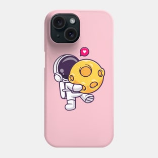 Cute Astronaut Bring Moon Cartoon Phone Case