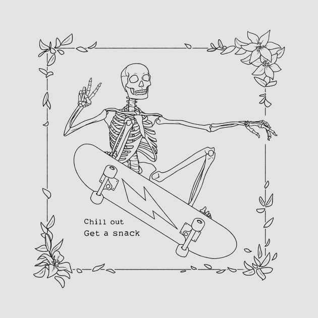 Cool Skeleton Skateboard Man by Naimly