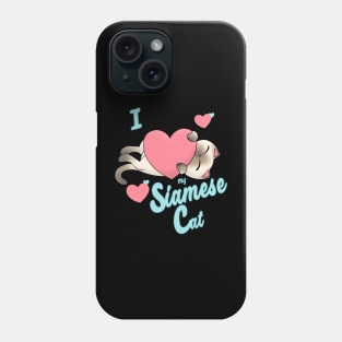 I Heart My Siamese Cat cute kawaii love alternate Phone Case