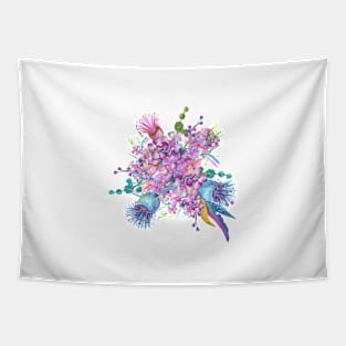 Watercolor Gumnuts And Wildflowers Tapestry