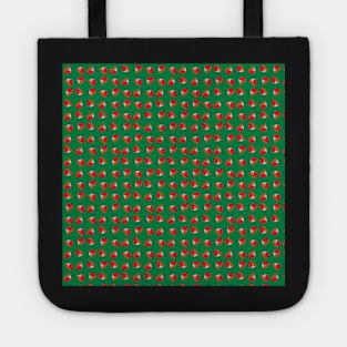 Christmas robins on green Tote