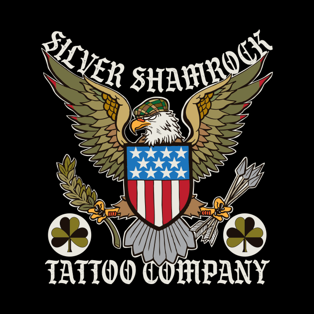 Silver Shamrock Tattoo Company Patriotic Eagle Shop Logo by Silver Shamrock Tattoo Company