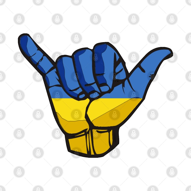 Shaka sign Ukraine flag by LiquidLine