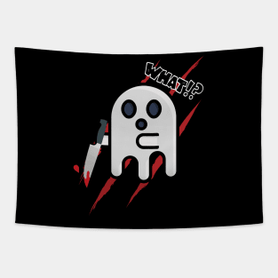 What?  Murderous Boo With Knife  Funny halloween costuem gift Tapestry