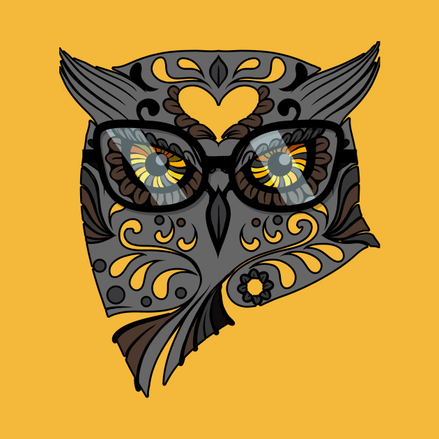 Owl With Hipster Glasses by ddtk