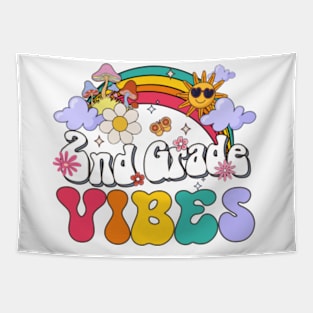 2nd Grade Vibes - Second Grade Team Retro 1st Day of School Tapestry