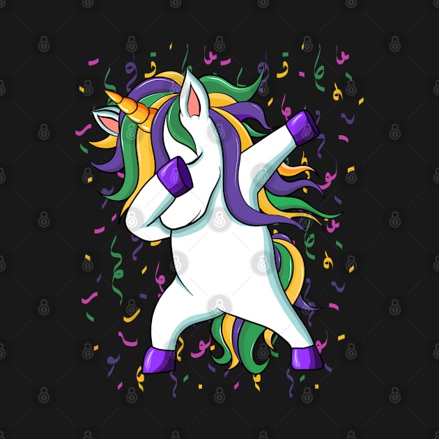 Dabbing Mardi Gras Unicorn Gift by mansoury