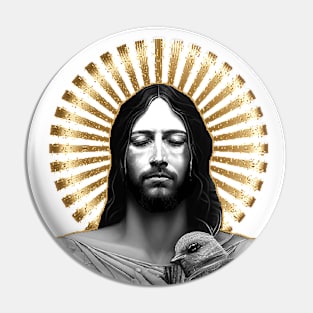 Jesus Christ with eyes closed Pin